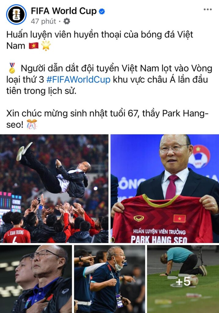 zbet com Lời chúc mừng đặc biệt của FIFA về HLV Park Hang Seo